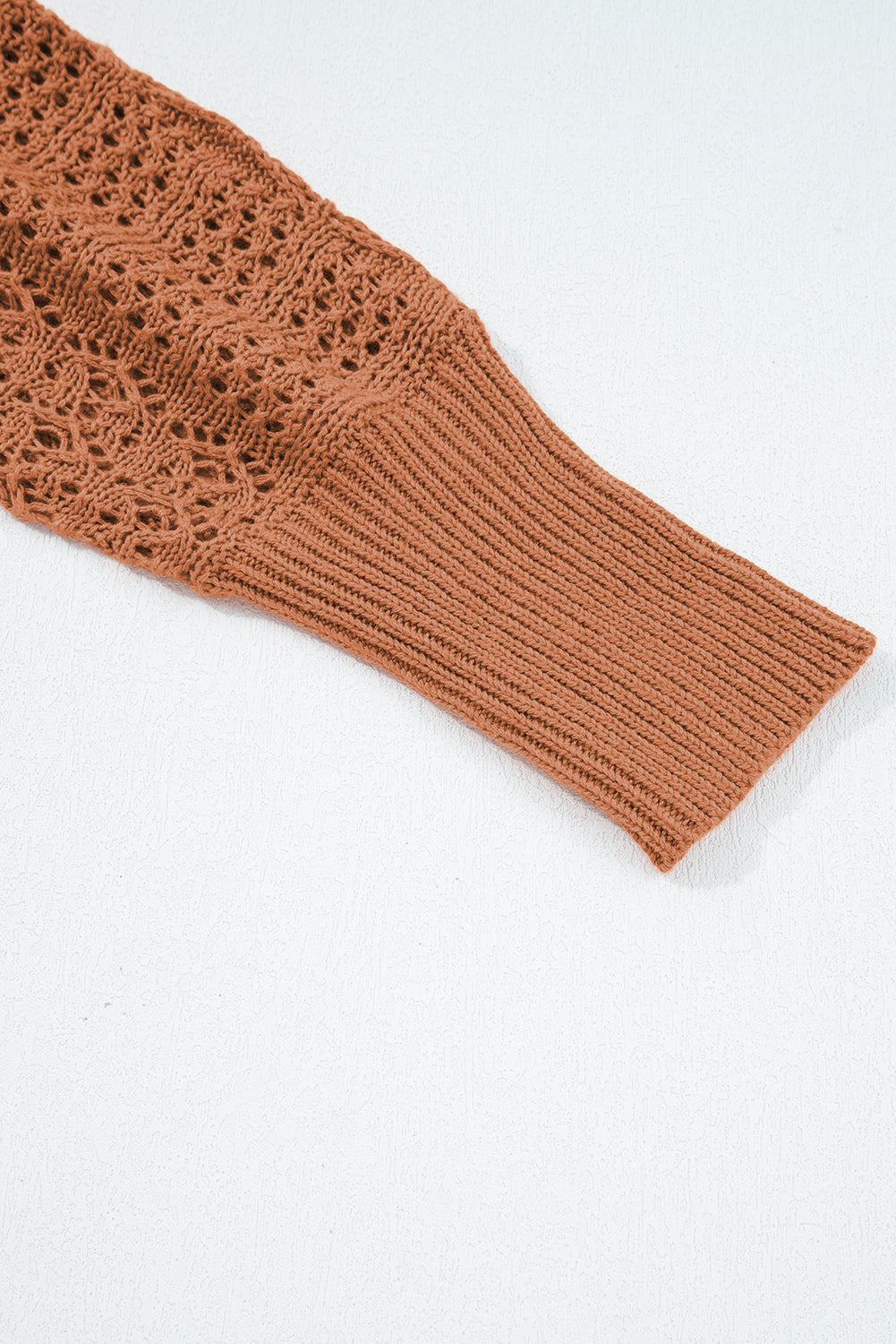 Jet Stream Mix Pattern Hollowed Knit Open Front Cardigan