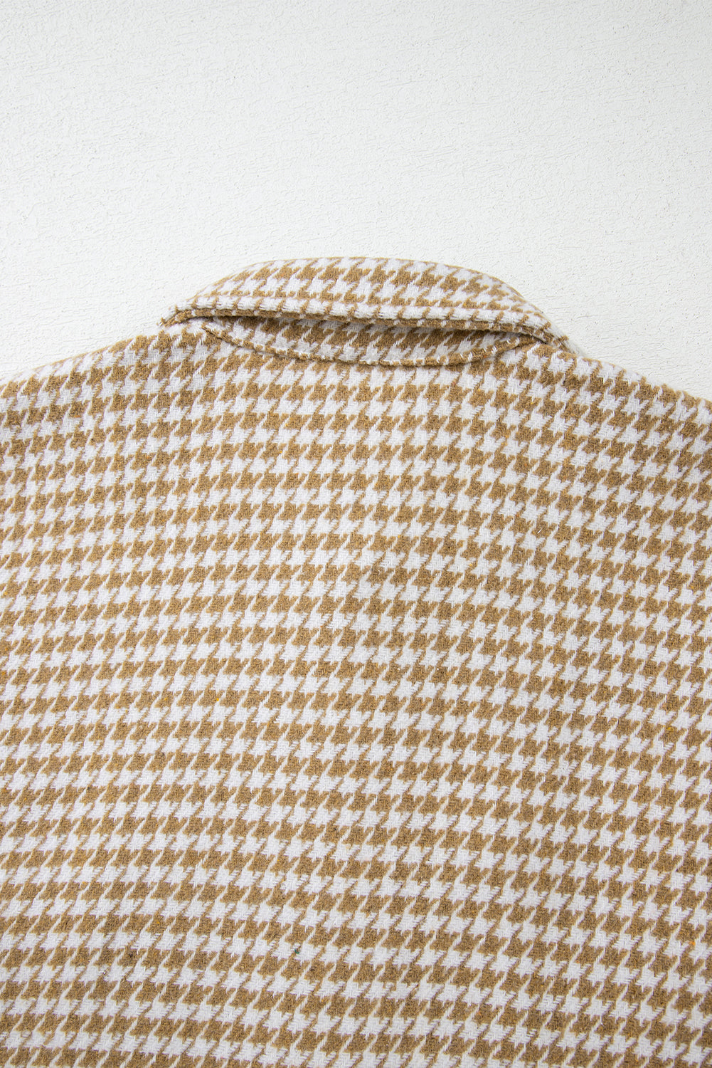 Pink Houndstooth Color Contrast Textured Patchwork Loose Shacket