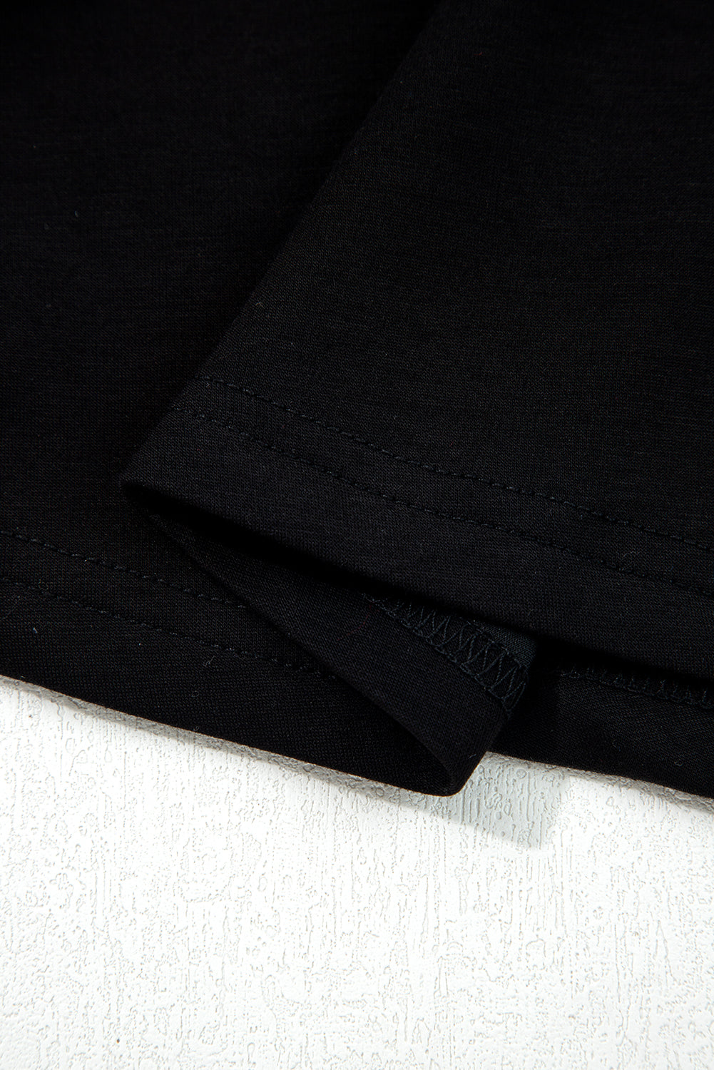 Black Solid Color Ruched Detail Long Sleeve Midi Dress