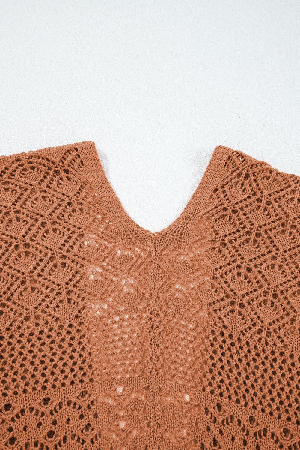 Jet Stream Mix Pattern Hollowed Knit Open Front Cardigan