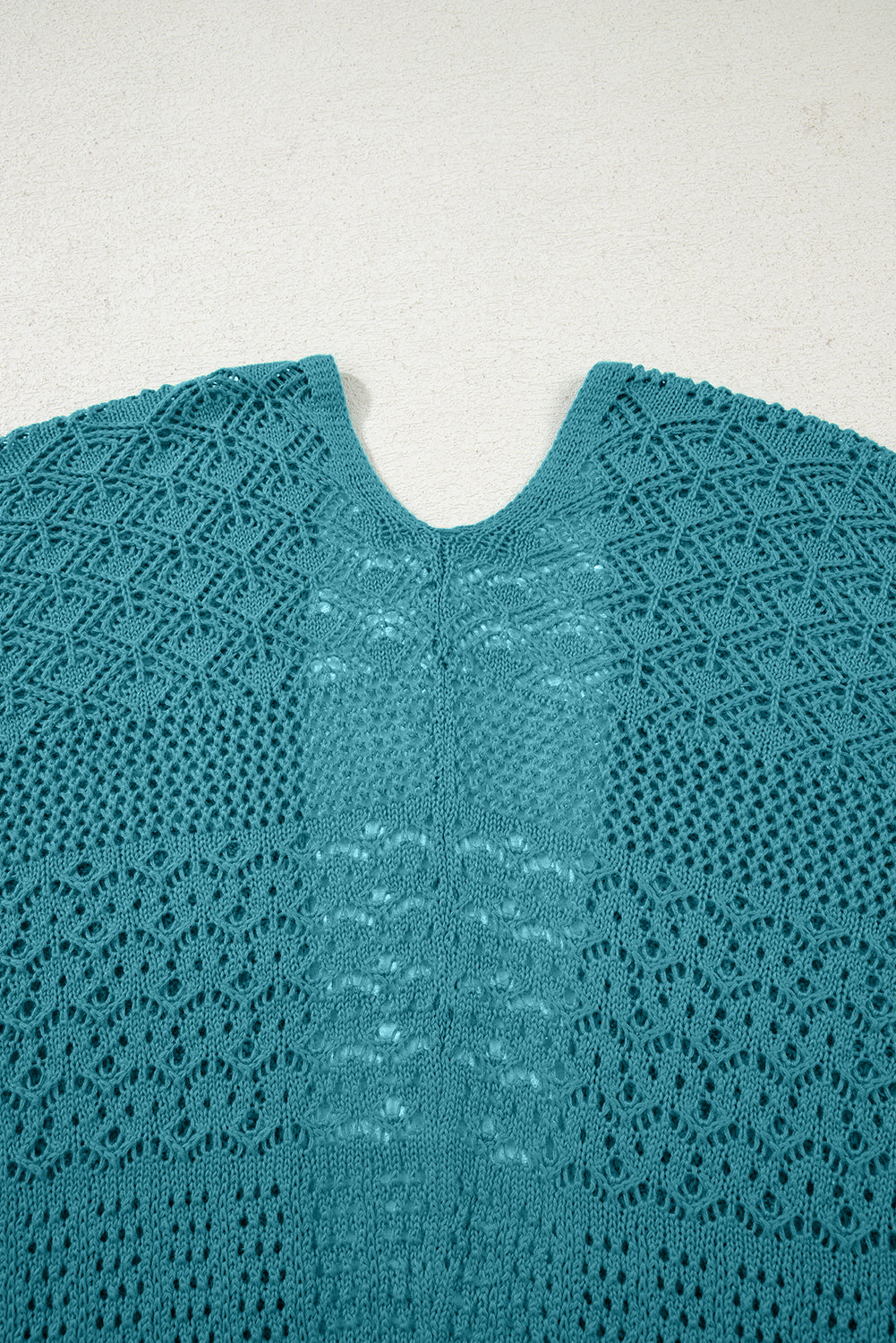 Jet Stream Mix Pattern Hollowed Knit Open Front Cardigan