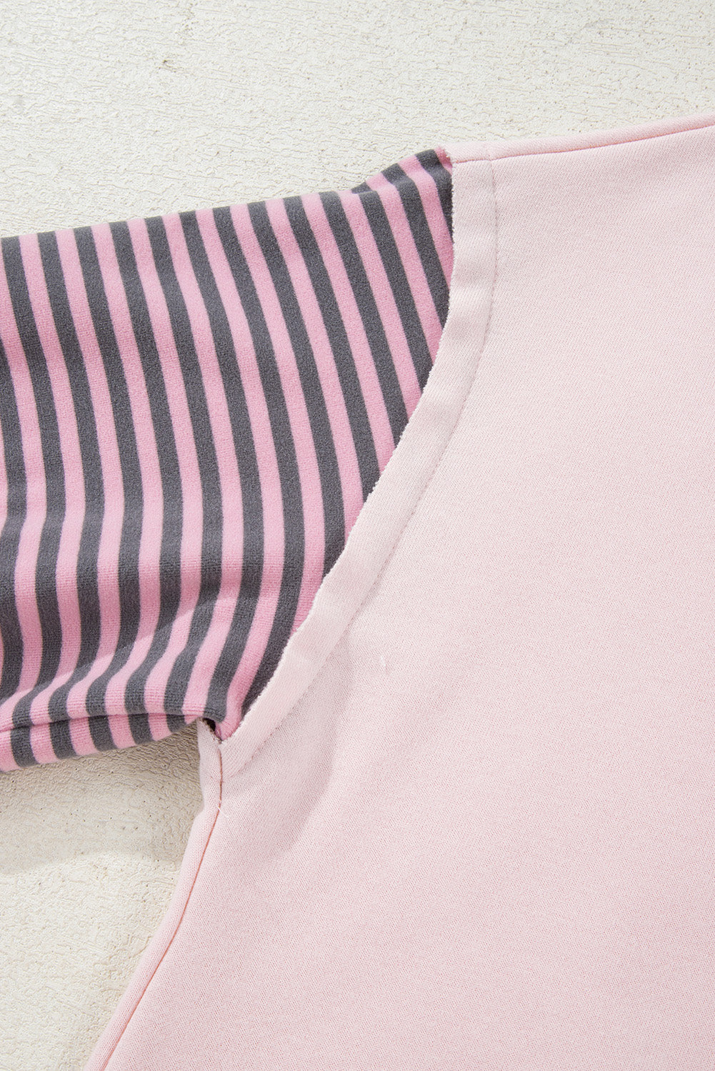 Delicacy Striped Colorblock Patchwork Drop Shoulder Sweatshirt