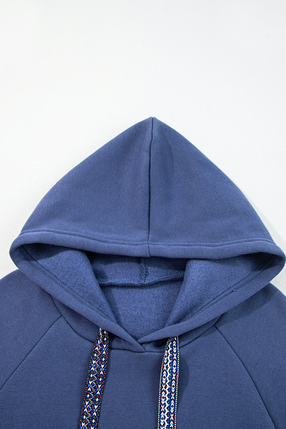 Dirty blue Fleece Lined Adjustable Drawstring Oversize Tunic Hoodie