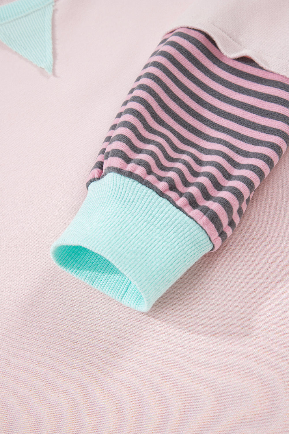 Delicacy Striped Colorblock Patchwork Drop Shoulder Sweatshirt