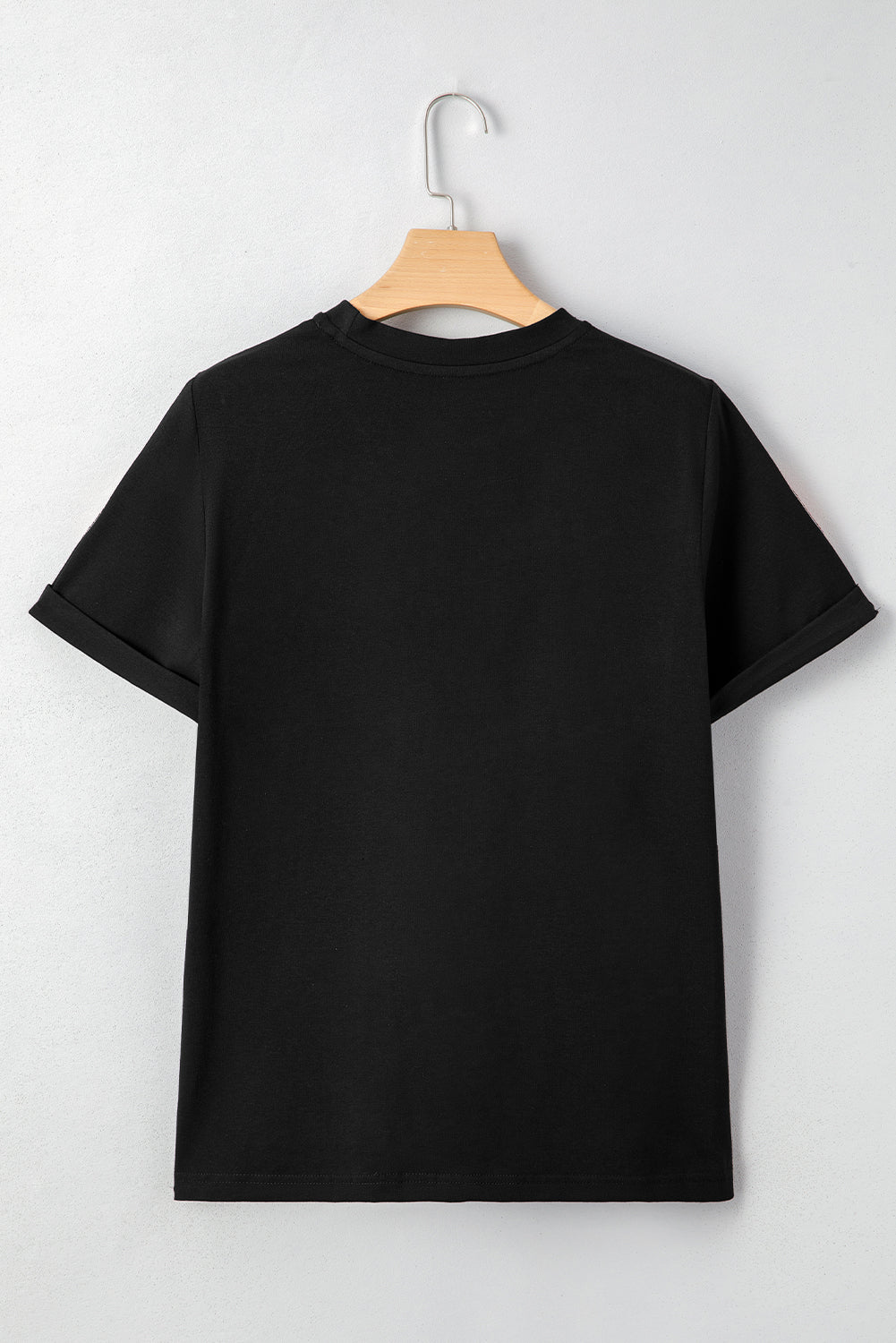 Black Sequin Pumpkin Face Halloween T Shirt