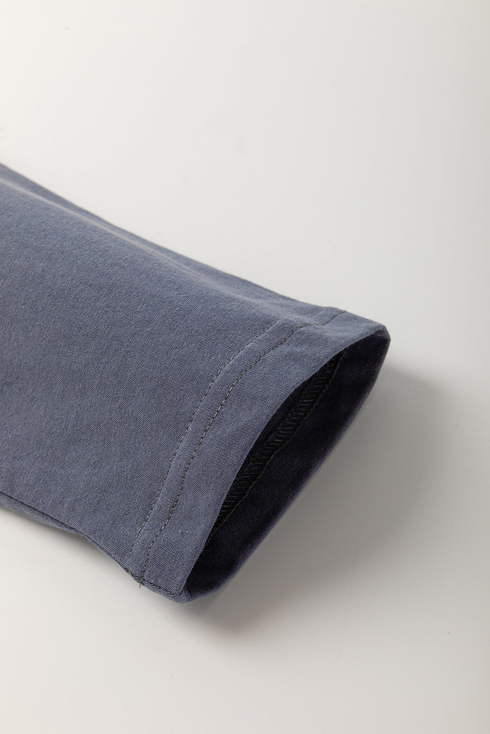 Dark Blue Leopard Colorblock Patchwork Long Sleeve Drop Shoulder Top