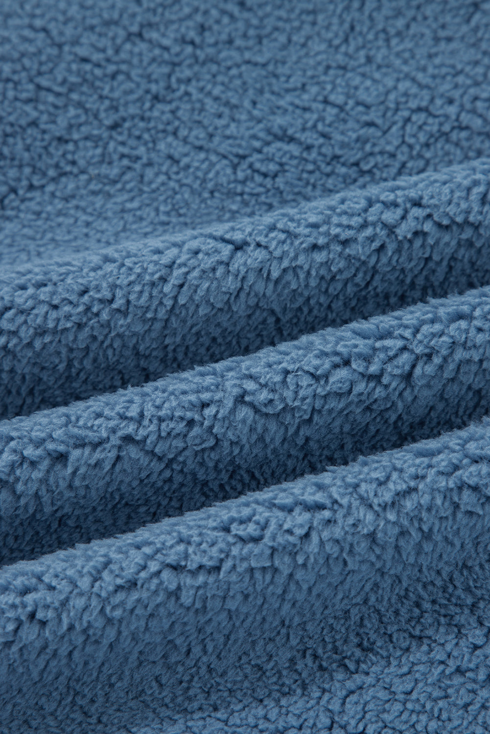 Sail Blue Fleece Drop Shoulder Exposed Seam Patchwork Casual Sweatshirt