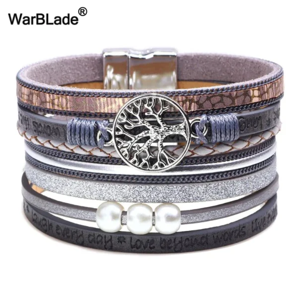 High Quality Vintage Tree of Life Bracelets Bangles For Women Braided Handmade Leather Bracelet Punk Rope Wrap Wristband Jewelry - Image 5