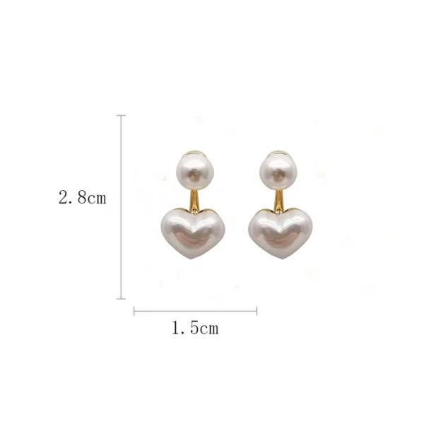 Imitation Pearl Earrings For Women Heart Round Stud Earrings Elegant Love Ear Stud Party Wedding Jewelry Valantine Day Gifts - Image 6