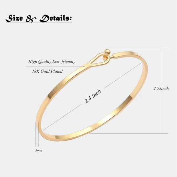 Bracelet for Women Simple Delicate Thin Cuff Bangle Hook Bracelet Handmade Minimalist Jewelry - Image 6