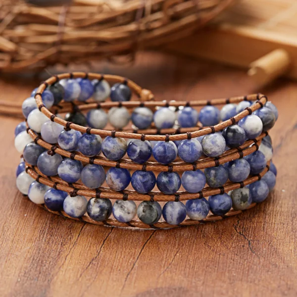 New Women Woven Wrap Bracelets Volcanic Stone Multi Color Beads Rope Chain Bracelet Bohemian Unisex Wristband Jewelry - Image 4